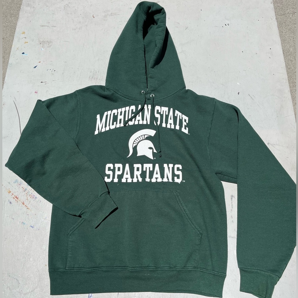 Men's‎ Michigan State Sweatshirt Green S College Spell-Out NCAA University